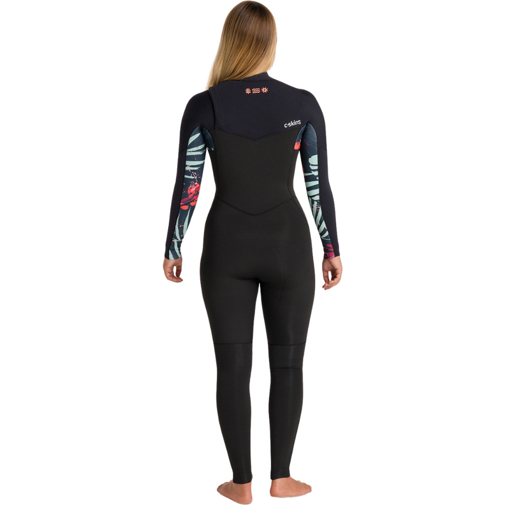 2026 C-Skins Dames Solace 4/3mm Borst Ritssluiting Wetsuit C-NSO43WCZ - Raven Black / Black X